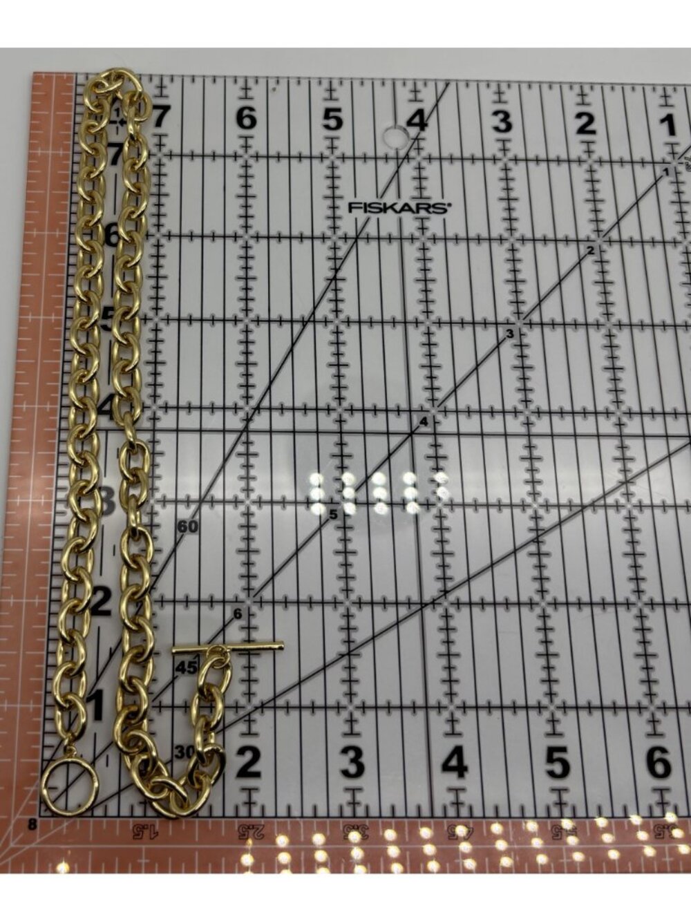 Chunky Links Chain Necklace Gold Tone Metal Toggle Bar Clasp Possibly Gold Plate - Picture 13 of 13